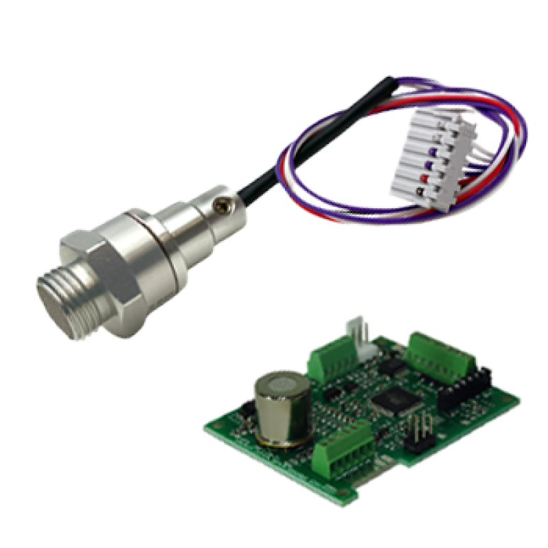 SO‑D2‑XXX‑AXXXC M16-threaded zirconia oxygen sensor module mounted on sensor evaluation board with microcontroller and connectors.