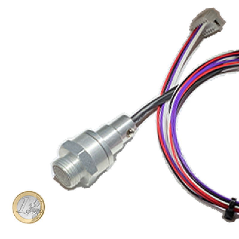SO‑D2‑XXX‑AXXXC M16-threaded zirconia oxygen sensor module mounted on sensor evaluation board with microcontroller and connectors